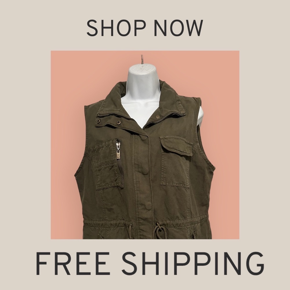 ORVIS Olive Green Utility Vest Size Large